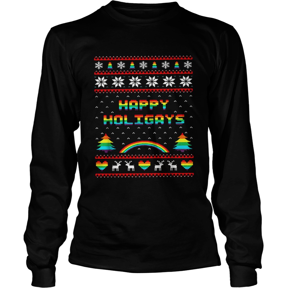 LGBT Happy holigays rainbow Christmas LongSleeve