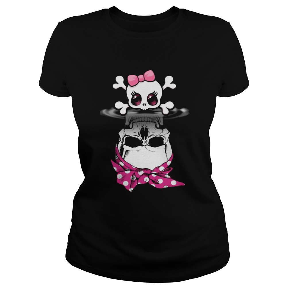 Lady skull water mirror reflection Classic Ladies