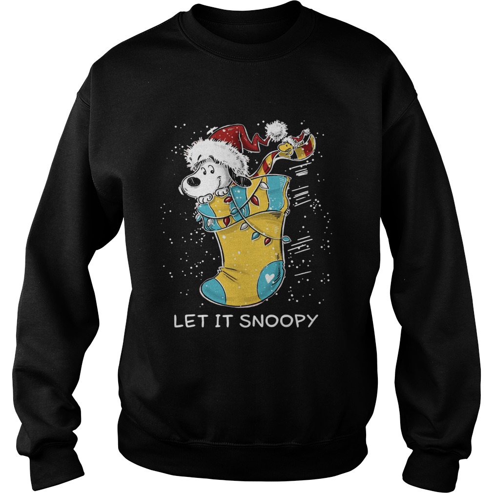 Let it Snoopy sock Christmas Sweatshirt