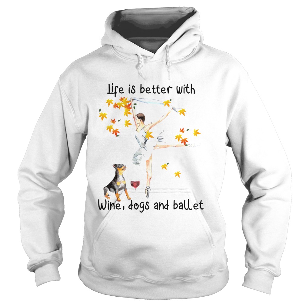 Life is better with wine dogs and ballet Hoodie