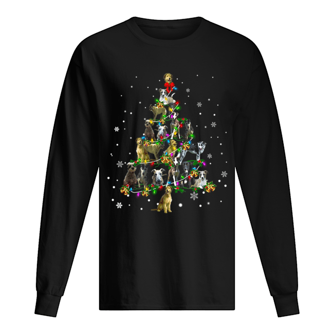 Lurcher Christmas Tree T-Shirt Long Sleeved T-shirt 