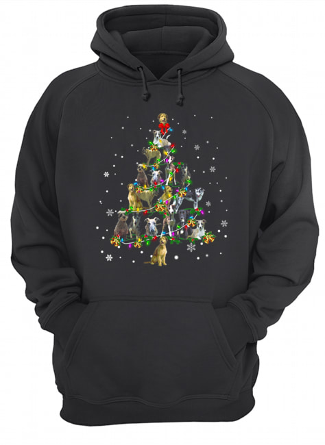 Lurcher Christmas Tree T-Shirt Unisex Hoodie
