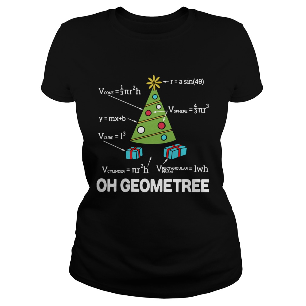Math Geometry Christmas Tree Geometree Teacher Shirt Classic Ladies