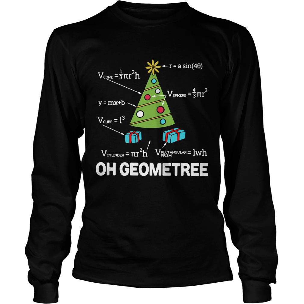 Math Geometry Christmas Tree Geometree Teacher Shirt LongSleeve