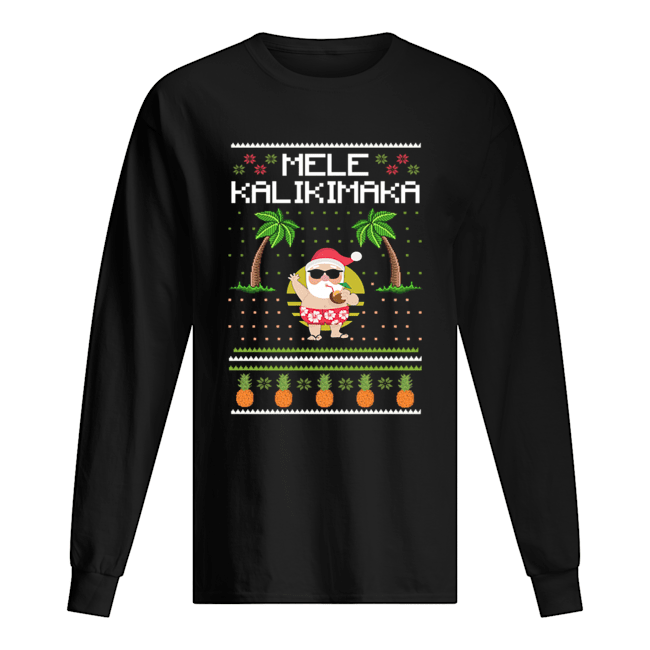 Mele Kalikimaka Hawaiian Santa Ugly Christmas Racerback Tank Top T Long Sleeved T-shirt 