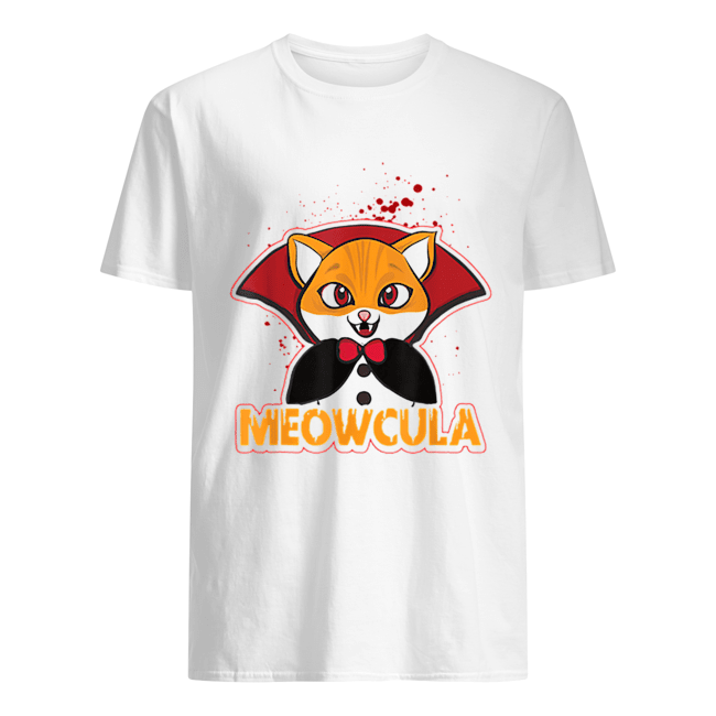Meowcula Funny Cat Vampire Dracula Halloween Kitty shirt