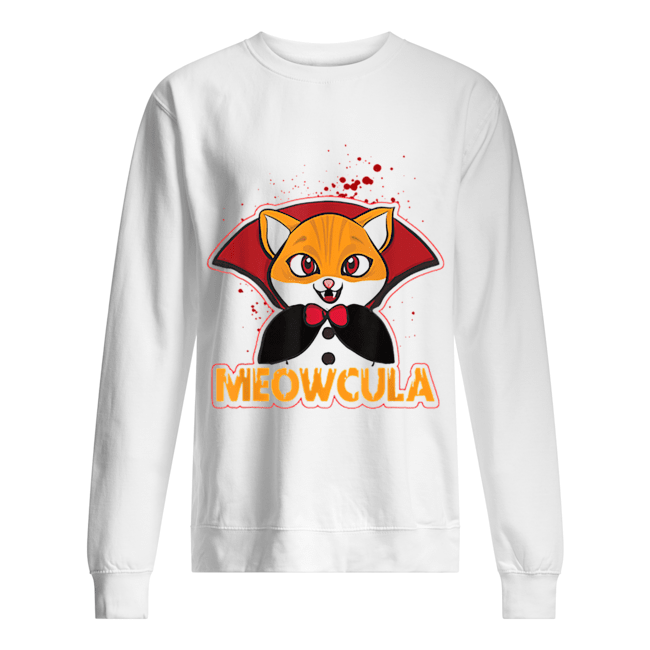 Meowcula Funny Cat Vampire Dracula Halloween Kitty Unisex Sweatshirt