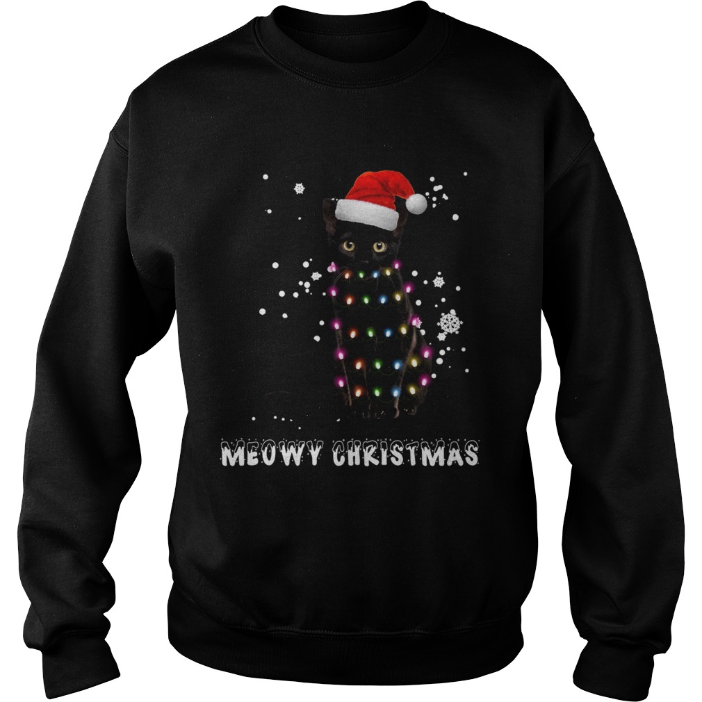 Meowy Christmas Black cat Sweatshirt