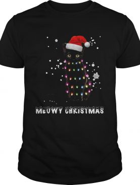 Meowy Christmas Black cat shirt