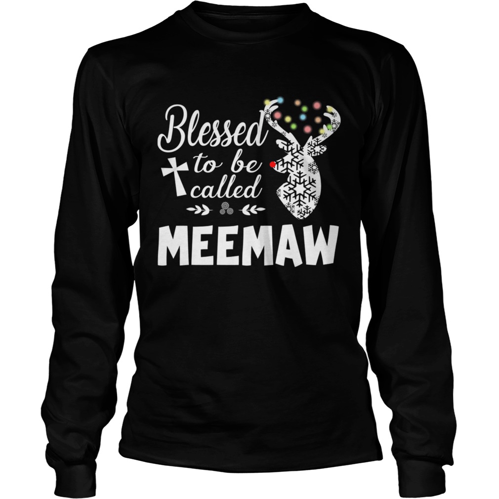 Merry Christmas Blessed To Be Called Meemaw TShirt LongSleeve