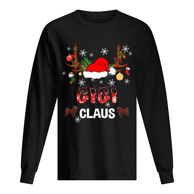 Merry Christmas Gigi Claus Hat Santa T-Shirt Long Sleeved T-shirt 