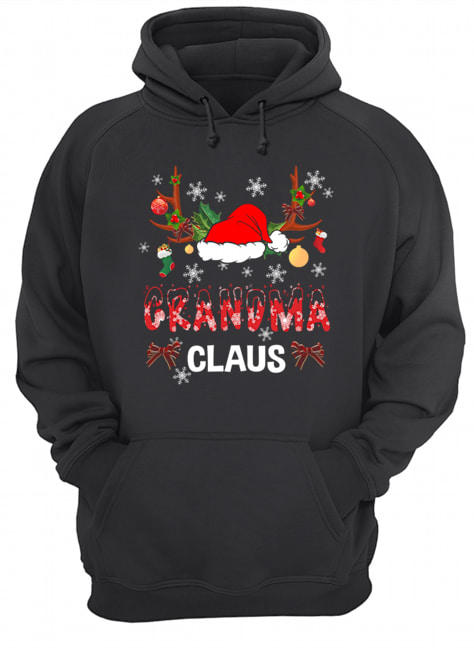 Merry Christmas Grandma Claus Hat Santa T-Shirt Unisex Hoodie