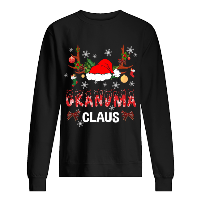 Merry Christmas Grandma Claus Hat Santa T-Shirt Unisex Sweatshirt
