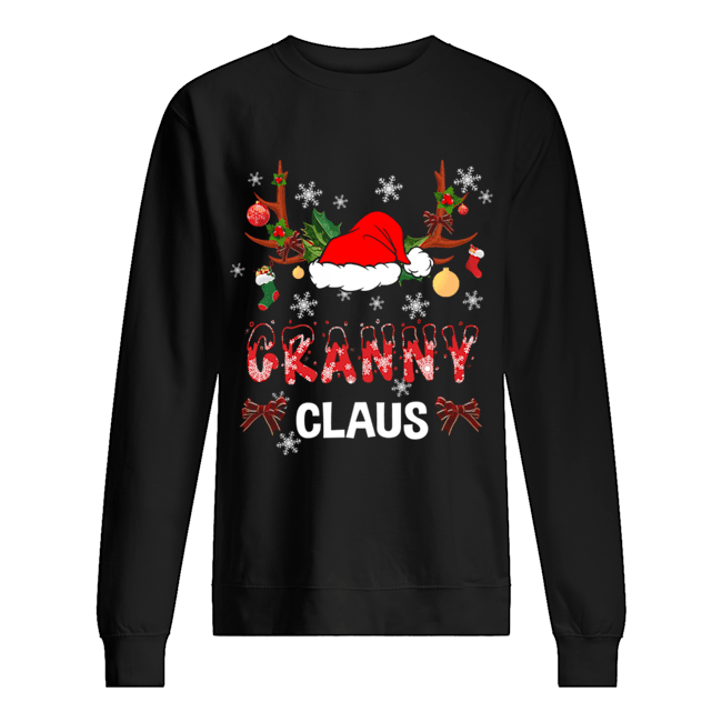 Merry Christmas Granny Claus Hat Santa T-Shirt Unisex Sweatshirt