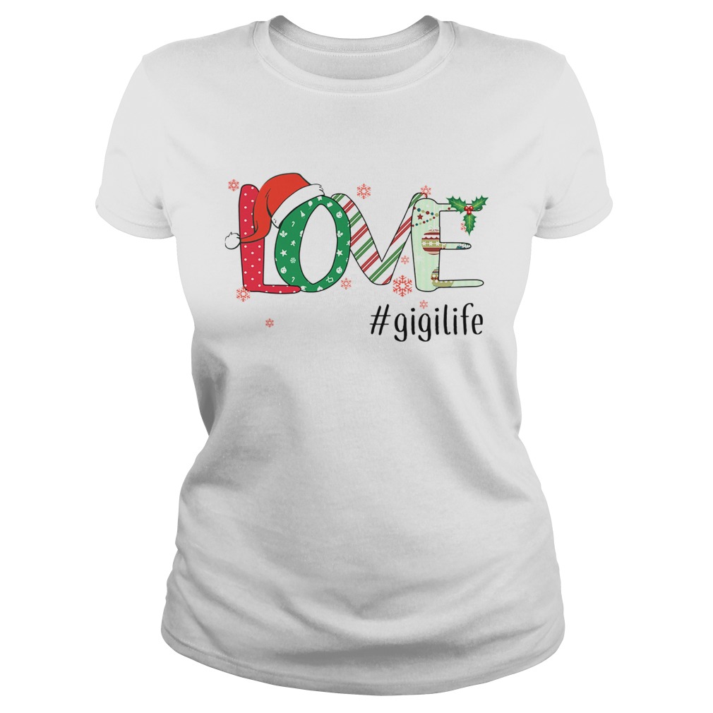 Merry Christmas Love gigilife Gigi Life TShirt Classic Ladies