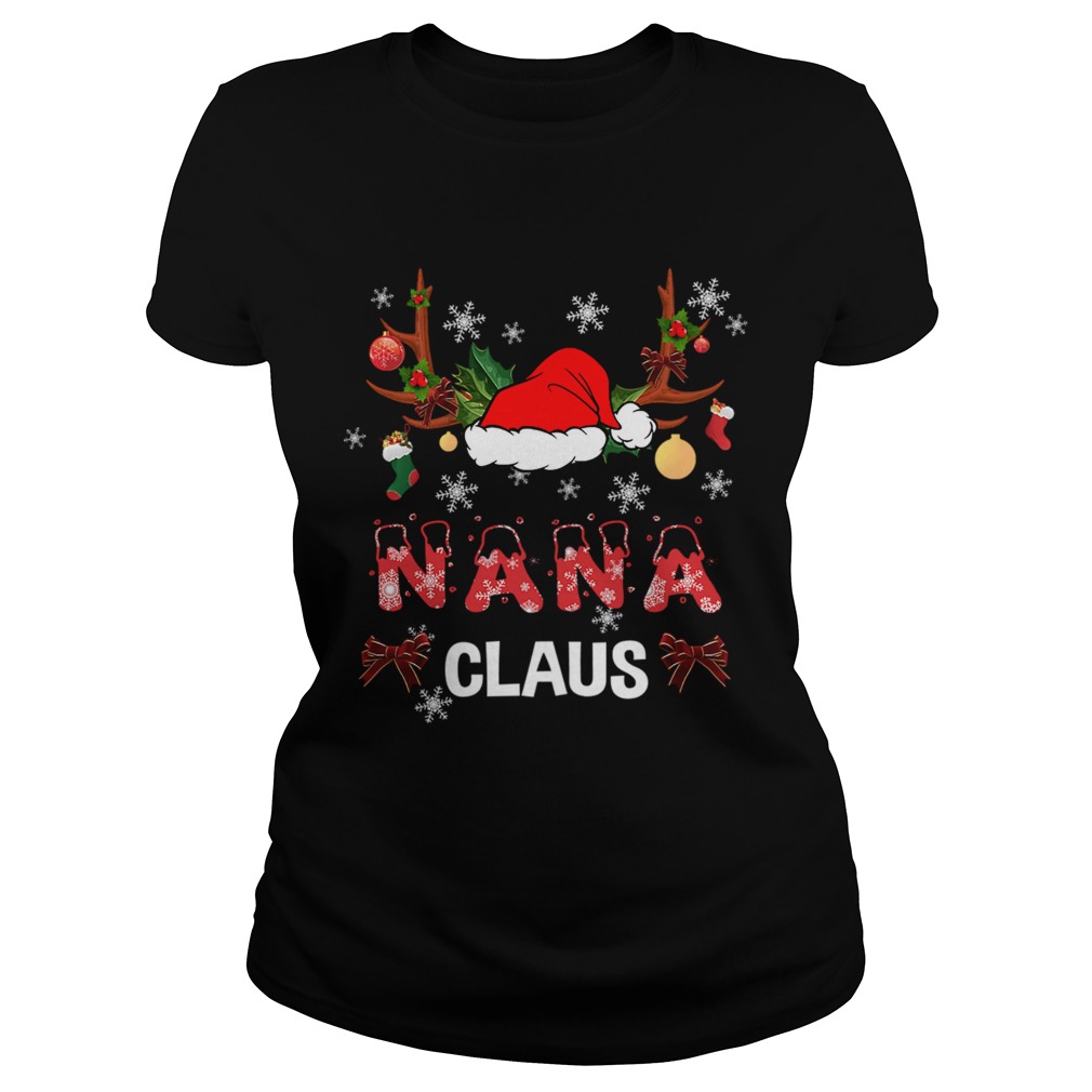 Merry Christmas Nana Claus Hat Santa TShirt Classic Ladies