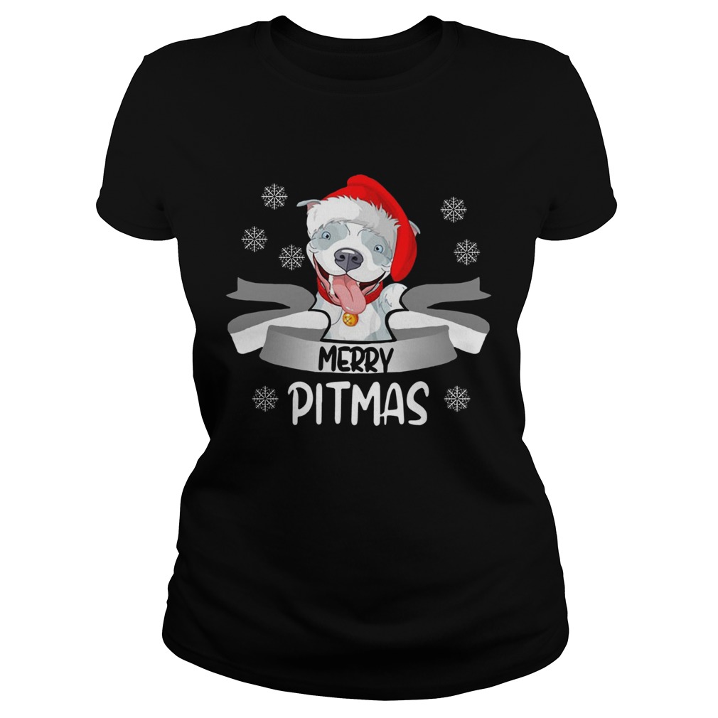 Merry Pitmas Christmas Pitbull Classic Ladies