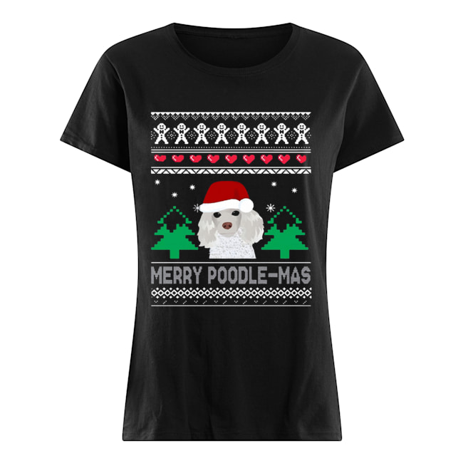 Merry Poodle Mas Christmas Tee Shirt Classic Women's T-shirt