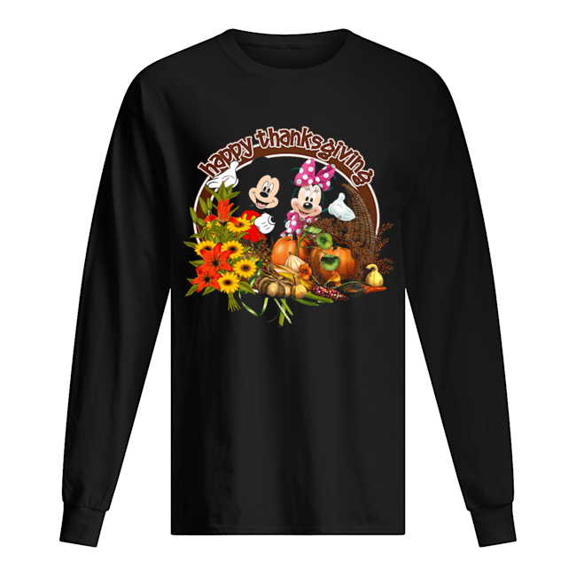 Mickey Mouse Happy Thanksgiving Long Sleeved T-shirt 
