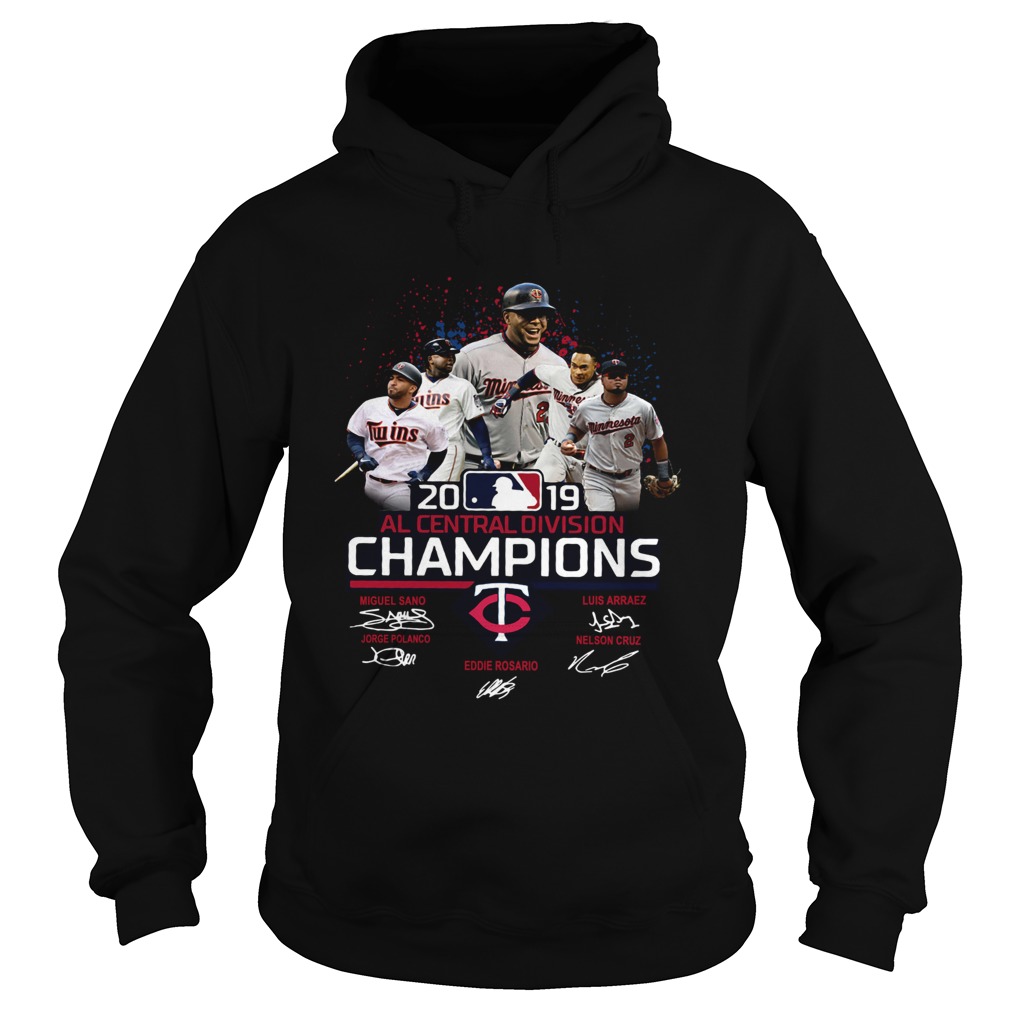 Minnesota Twins 2019 Al central division Champions signatures Hoodie