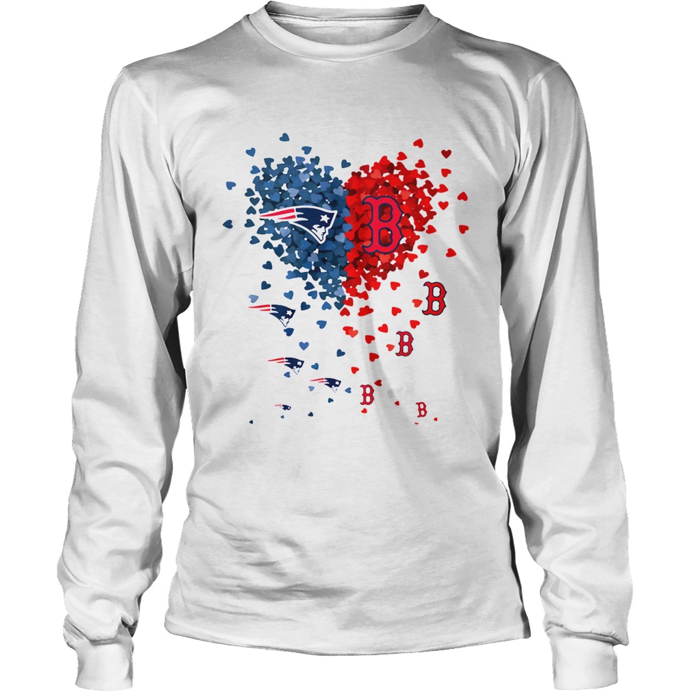 New England Patriots And Boston Red Sox Tiny Hearts Shape Shirt LongSleeve