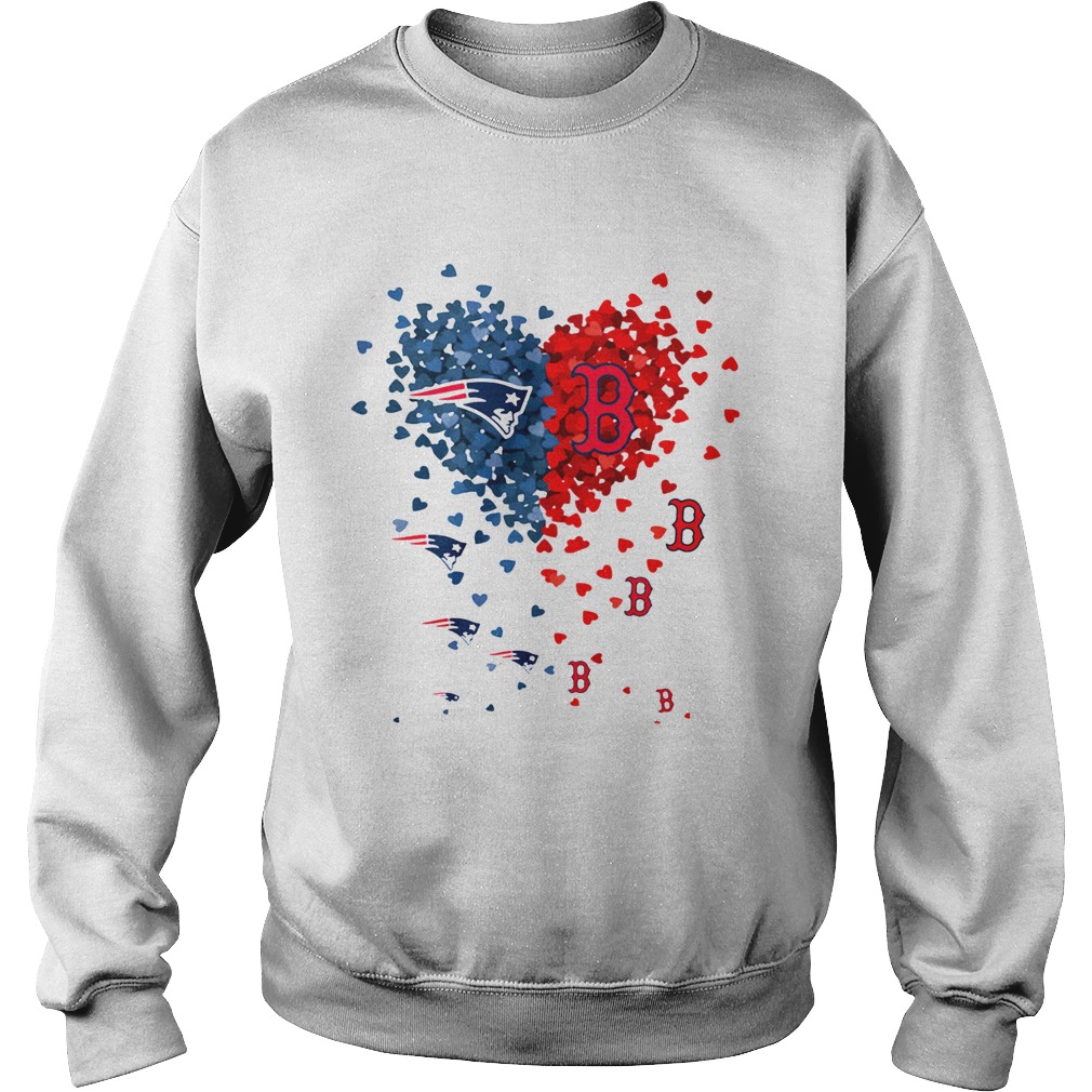 New England Patriots And Boston Red Sox Tiny Hearts Shape Shirt Sweatshirt