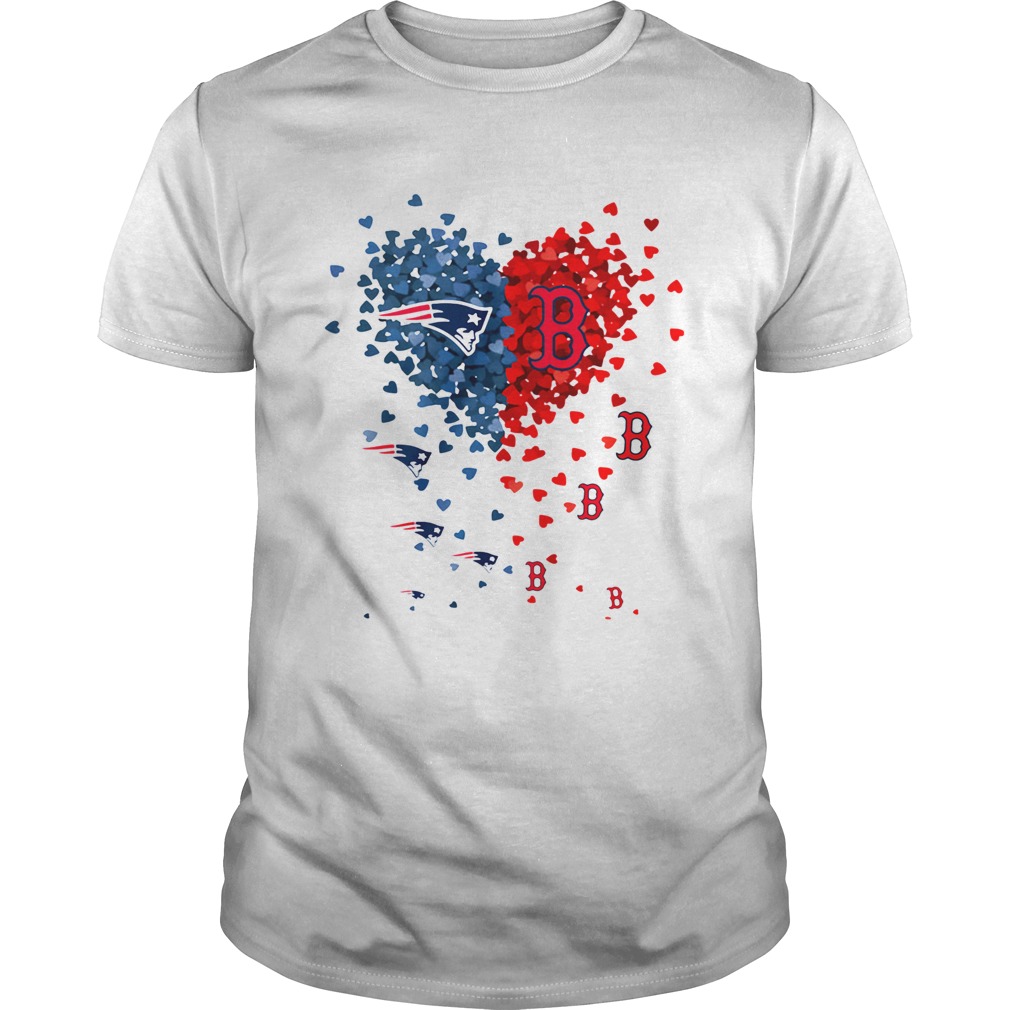 New England Patriots And Boston Red Sox Tiny Hearts Shape Shirt