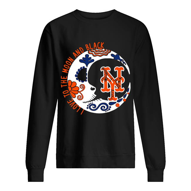 New York Mets I love to the moon and black Unisex Sweatshirt