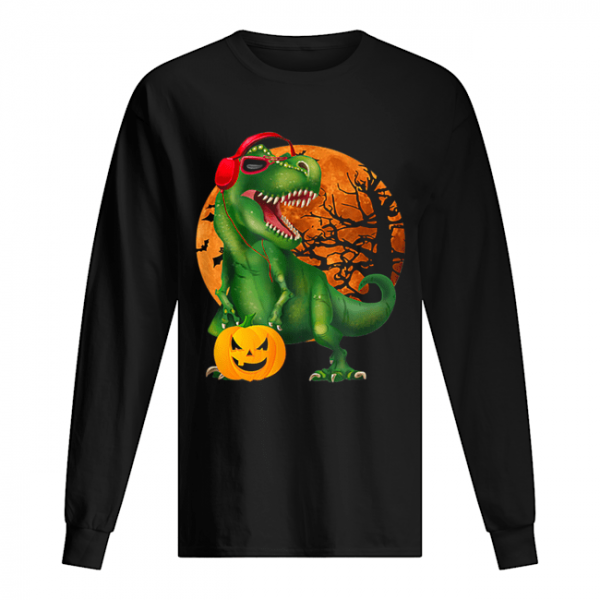 Nice Halloween T Rex Dinosaur Halloween Pumpkin Gift Boys  Long Sleeved T-shirt