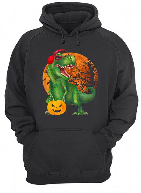 Nice Halloween T Rex Dinosaur Halloween Pumpkin Gift Boys  Unisex Hoodie