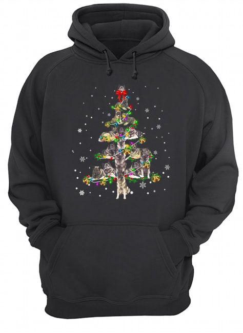 Norwegian Elkhound Christmas Tree T-Shirt Unisex Hoodie
