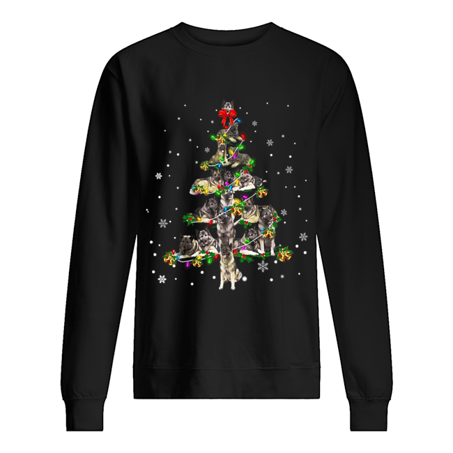 Norwegian Elkhound Christmas Tree T-Shirt Unisex Sweatshirt