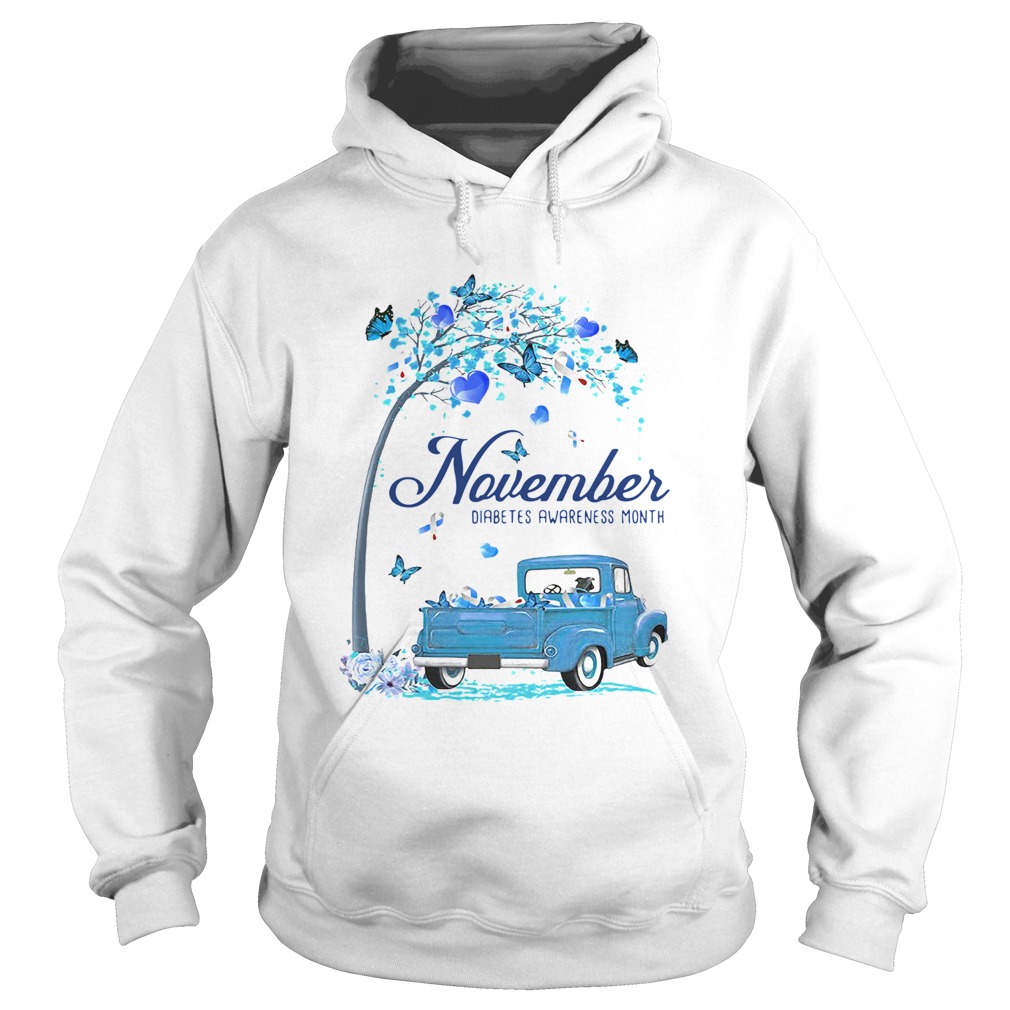 November Diabetes month blue truck Hoodie