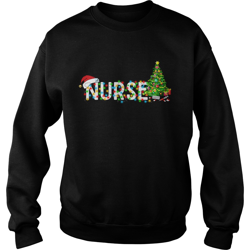 Nurse Christmas Tree Santa Claus Gift TShirt Sweatshirt