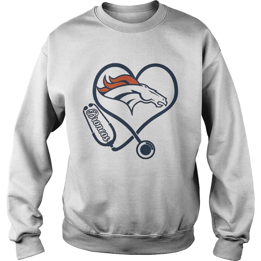 Nurse Denver Broncos heart Sweatshirt
