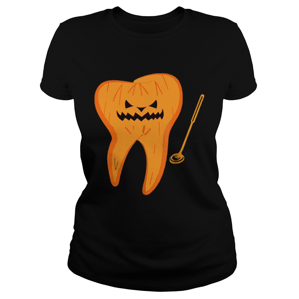 Official Halloween Spooky Dentist Scary Dental Assistant Tee Classic Ladies