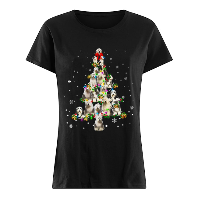 Old English Sheepdog Christmas Tree T-Shirt Classic Women's T-shirt