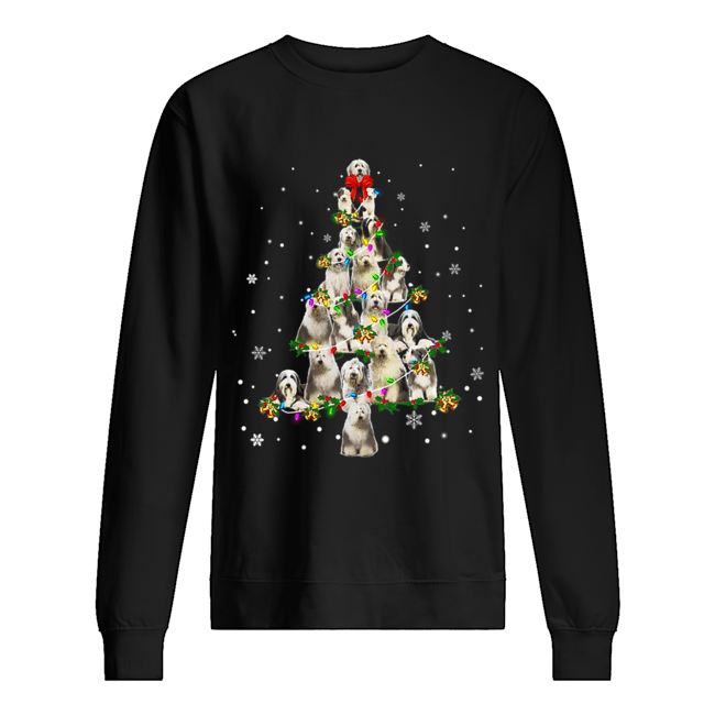 Old English Sheepdog Christmas Tree T-Shirt Unisex Sweatshirt