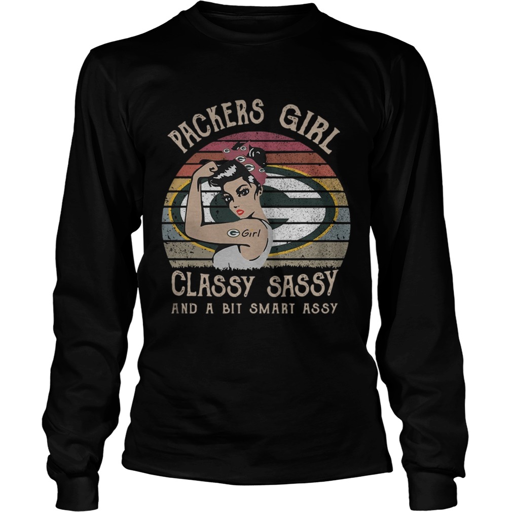 Packers Girl Classy Sassy And Bit Smart Assy Green Bay Packers Vintage LongSleeve