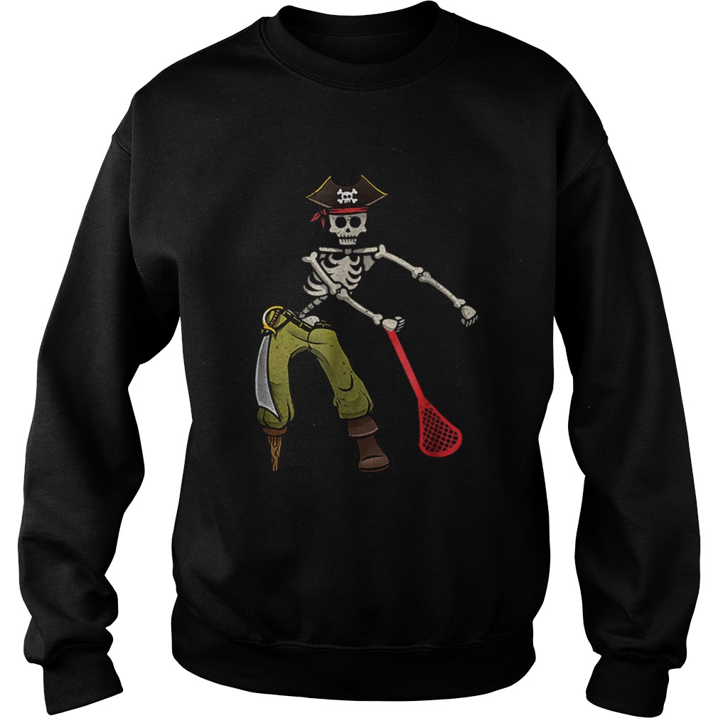 Pirate Skeleton Lacrosse Halloween Floss Dance Kids Sweatshirt