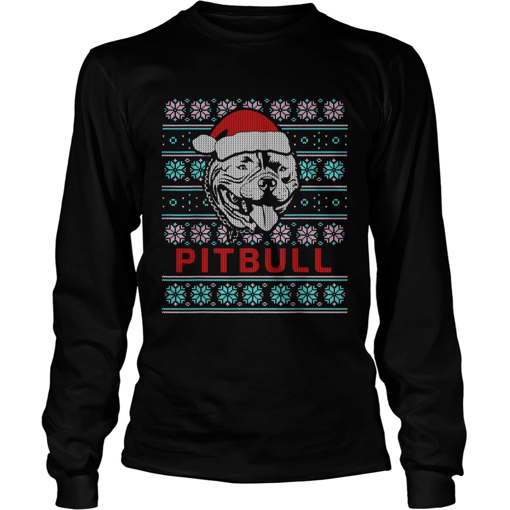 Pitbull Ugly Christmas Dog Gift TShirt LongSleeve