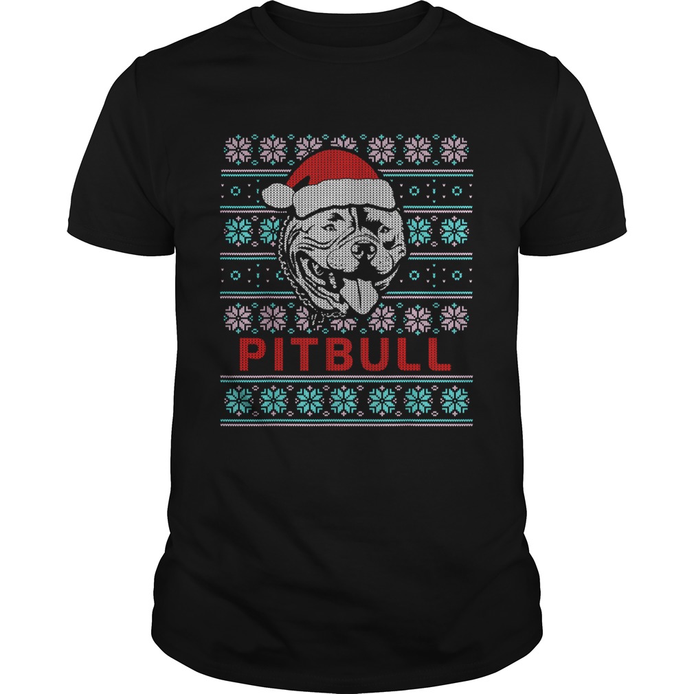 Pitbull Ugly Christmas Dog Gift TShirt