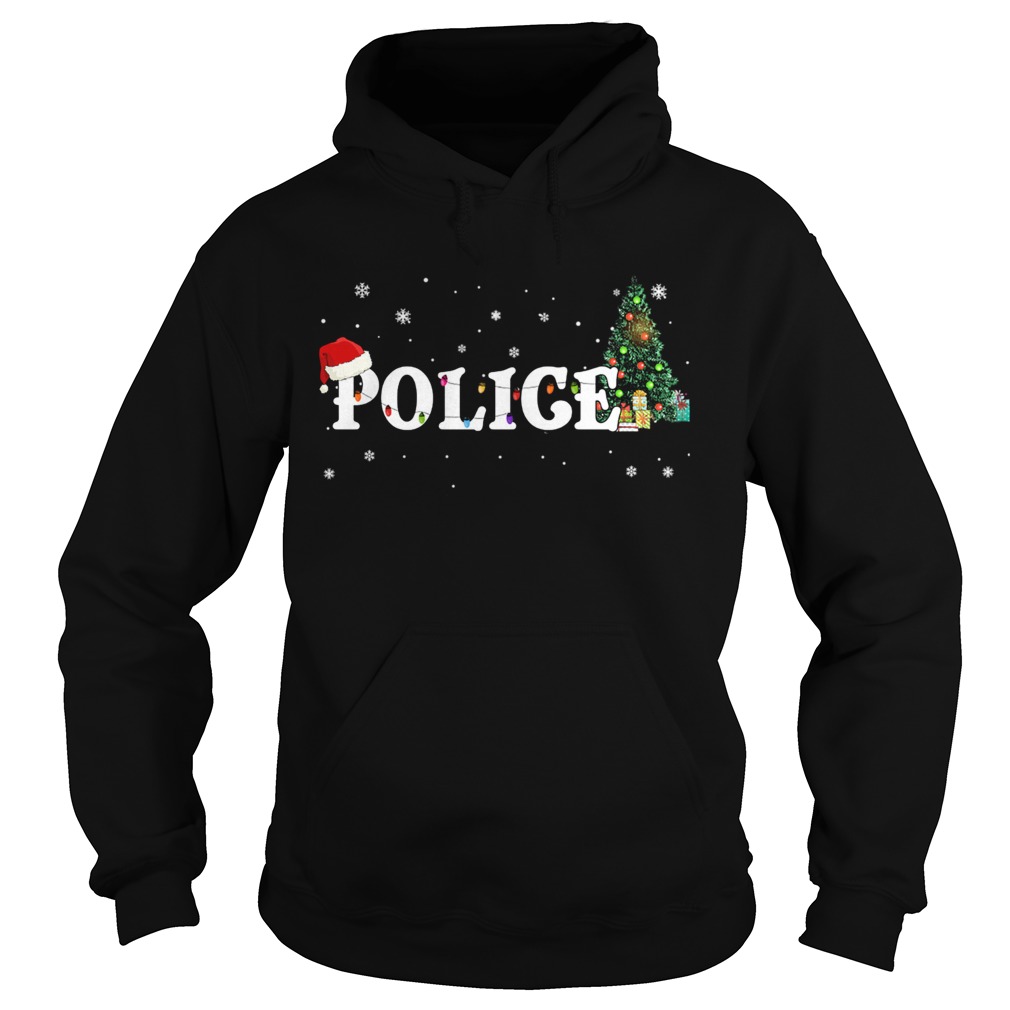 Police Christmas Santa Hat Holiday TShirt Hoodie