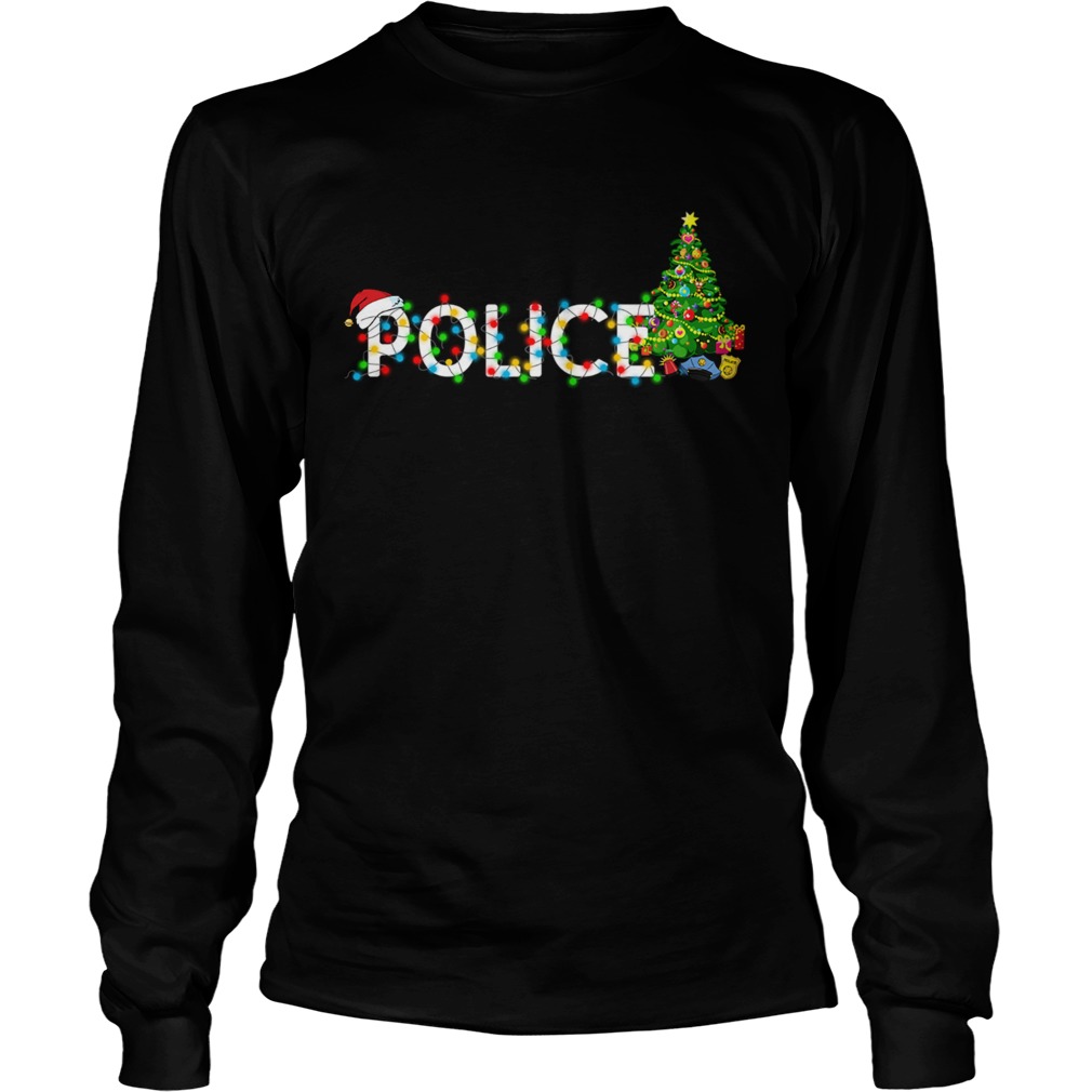 Police Christmas Tree Santa Claus Gift TShirt LongSleeve