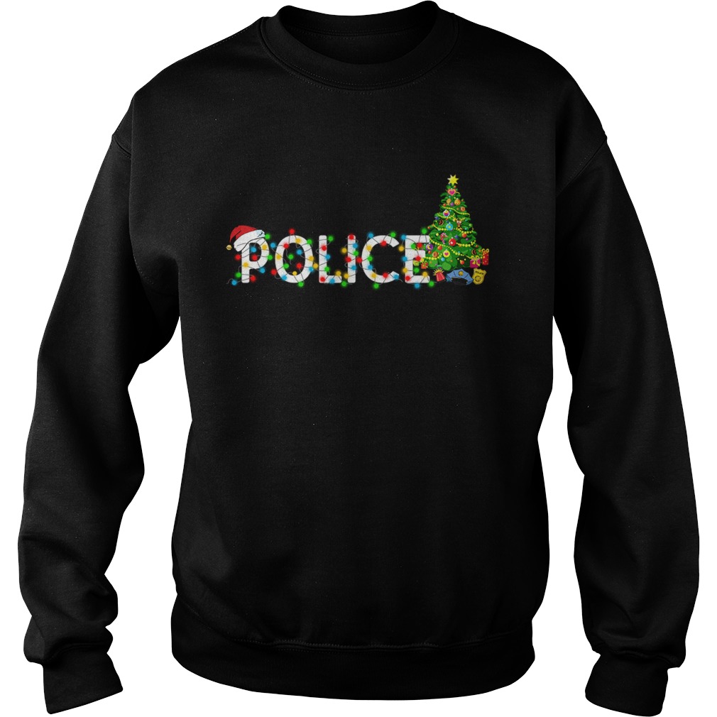 Police Christmas Tree Santa Claus Gift TShirt Sweatshirt