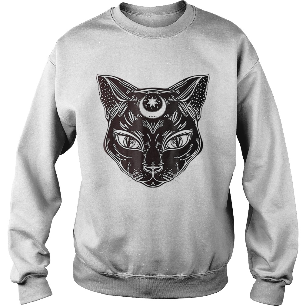 Premium Black Cat Halloween BohoGothic Witchcraft Tattoo Sweatshirt