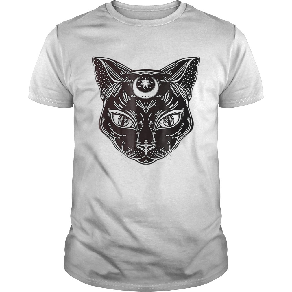 Premium Black Cat Halloween BohoGothic Witchcraft Tattoo shirt