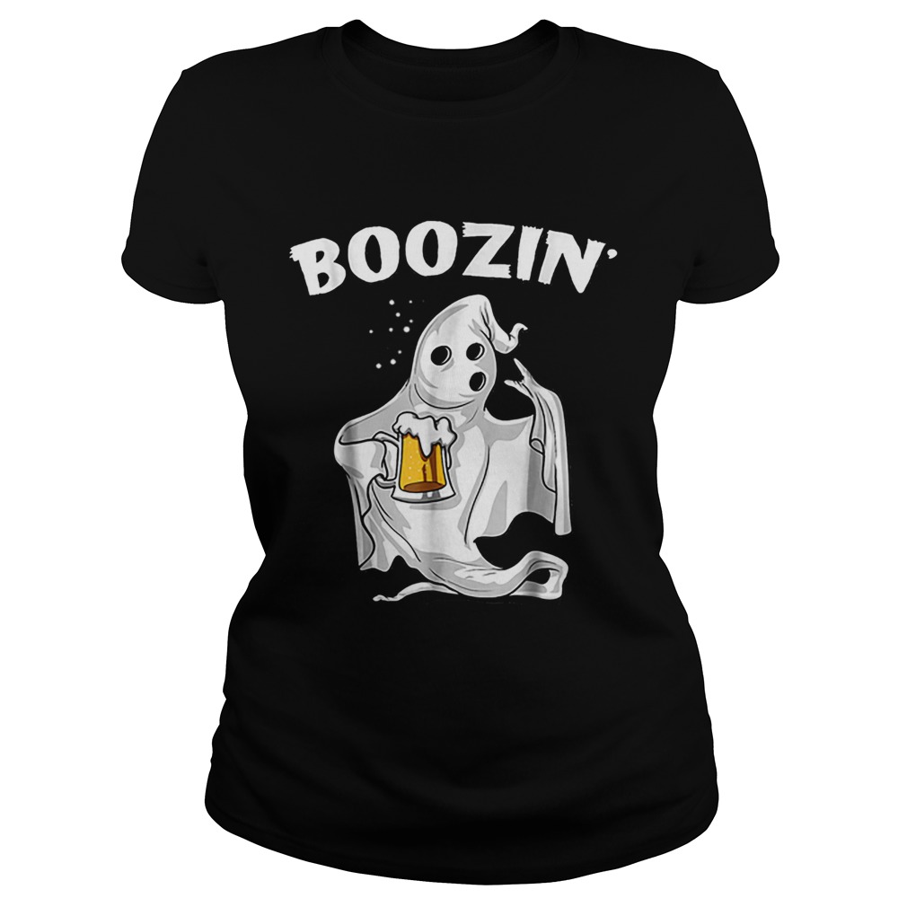 Premium Ghost Halloween Boozin Funny Beer Drinking Party Classic Ladies