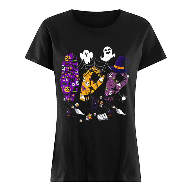 Pride ASL Boo Halloween Sostume Tee Funny Sign Language Gift Classic Women's T-shirt