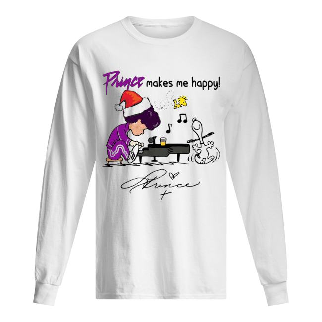Prince makes me happy Schroeder Snoopy Peanuts Long Sleeved T-shirt 